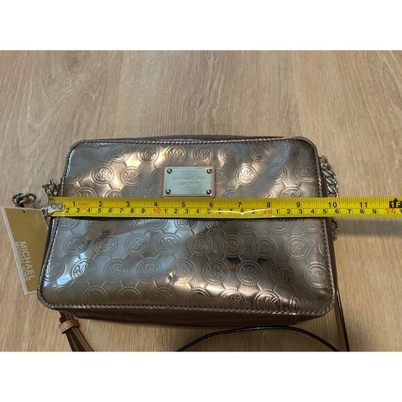 NWT Michael Kors Patent Leather Logo Chain with Leather Strap Mini Crossbody Bag - Picture 3 of 7